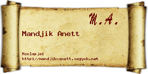 Mandjik Anett névjegykártya